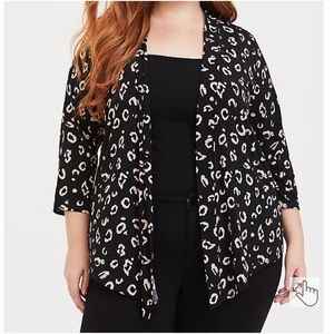 Torrid Black Leopard Cardigan - size 1 (XL)